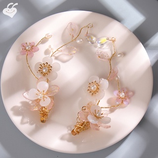 2pcs flor perla horquilla estilo chino lindo vintage tocado hanfu accesorios de ropa para niñas pequeñas