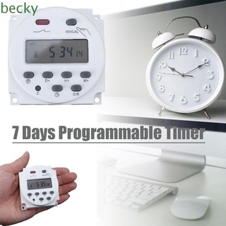 becky 7 días relé de tiempo batería recargable cn101a temporizador interruptor automático loop programador 5v 12v 24v 110v 220v temporizador digital programable