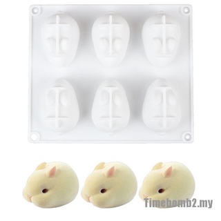 [TIME2] Molde de silicona 3D conejito conejo molde para decoración de tartas para hornear Mousse 6 formas