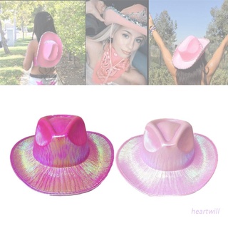 hear Cowgirl Hat Felt Princess Hat With Holographic Glitter for Dress-Up Parties and Play Costume Fits For Most Girls