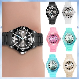 POC| Unisex Casual Silicone Watches Student Quartz Watch Elegant Wrist Calendar Watch New Fashion for Boy Girl