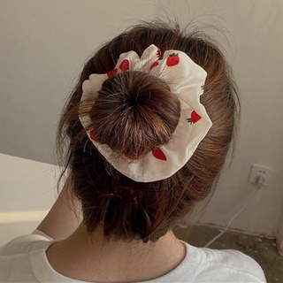 EARLY Señora, señora. Pliegue Elástico Cuerda de pelo Corbata de pelo Pelo de fresa Coreano Impresión de frutas Tiara de chica Pinza de cola de caballo/Multicolor (4)
