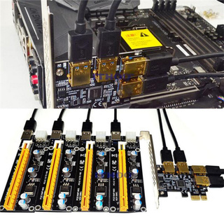 Wofacai nuevo adaptador PCIe de 4 puertos PCIe PCI-E 1x a 4 USB 3.0 PCI-E -Rabbet GPU