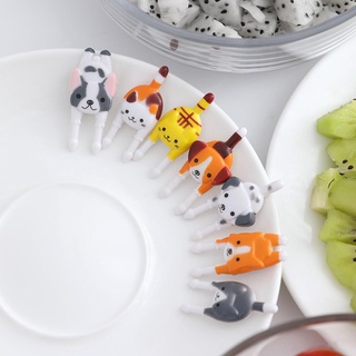 Cartoon Animal Shape Fruit Fork Reusable Food Toothpick Decorative Bento Box Forks for Pastry Dessert Bento Lunch Box (9)