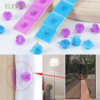 ELEVAR 14pcs/bag New Window Curtain Fixed Tools Convenient Adhesive Screen Door Sticky Buckle Flexible Useful Safe Mosquito-proof Fastener Sticky Hook/Multicolor