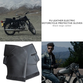 guantes de manillar de motocicleta de cuero de invierno impermeable manillar protector