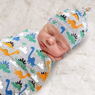 wunongnu 2 unids/Set bebé recibir manta patrón de dibujos animados fotografía Prop transpirable bebé pañales manta con gorro para accesorios de bebé (8)
