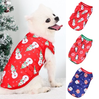 impreso chaleco de mascotas de poliéster ropa jersey chaquetas de invierno mascota perro navidad top ropa para cachorro pequeño perro gato