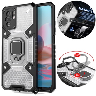 Xiaomi Redmi Note 10s 9s 10 8 9 Pro Max Redmi 9 9T 9C 9A Redmi Note10 Pro Casing Space Armor Phone Case Magnetic Finger Ring Holder Back Shockproof Cover