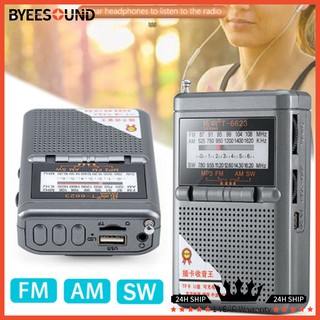 Retro recargable Radio AM FM SW reproductor Mp3 Mini receptor portátil soporte tarjeta TF