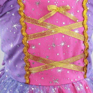 Princesa Niñas Rapunzel Disfraces Cosplay Fiesta De Lujo Niña Vestidos Para Festival Desfile Carnaval Halloween Foto (4)