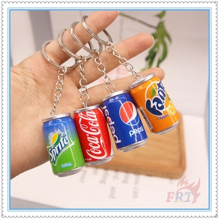 Latas emulacionales:coca Cola/ Pepsi/ Fanta/ Sprite llaveros 1Pc colgantes de aleación llaveros bolsa accesorios regalos (3)