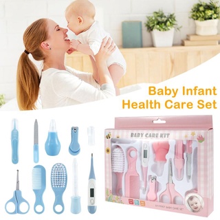 margot Baby Grooming Kit 10 En 1 Bebé Seguridad Cuidado De La Salud Conjunto Seguro De Usar Portátil De Uñas Con Cepillo Peine Cortador Nasal Aspirador Termómetro etc Para Recién Nacido Niño (1)
