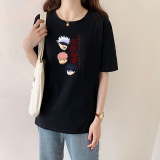 * * Anime Jujutsu Kaisen camisa de dibujos animados camisetas de manga corta T-Shirt moda/Oversize/pareja/más tamaño/camiseta Unisex (5)
