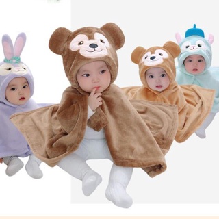 Listo para enviar Anime Animal Cosplay marrón oso Pin conejos gato verde bebé de dibujos animados túnica con capucha chal bebé manta