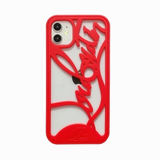 Marca de lujo CL Christian Louboutin hueco marco caso del teléfono iPhone 13 12 11pro max XS XR X 7 8 Plus cubierta caso
