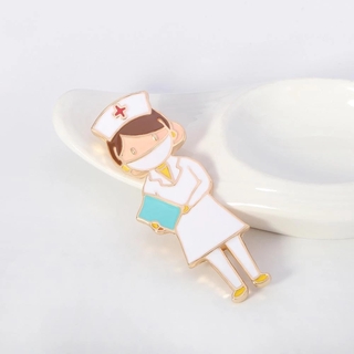[ Fashion Nurse Girl Cartoon Brooches ] [ Cute Enamel Person Brooch Pins ] [ Denim Shirt Lapel Hat Collar Jewelry ] (5)