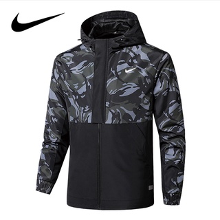 Nike M-4XL hombres chaquetas cortavientos caliente con capucha chaquetas Fesyen disfraz abrigo