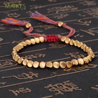maikes regalos de la suerte cuerda hecha a mano joyería de cobre pulseras de moda hilo de algodón mujeres hombres ajustable trenzado brazaletes