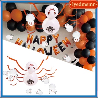 halloween spider globo guirnalda arco kit incluye globos de látex naranja negro, globos confeti para fiesta de halloween