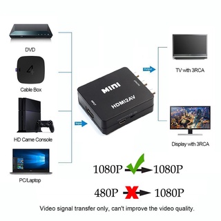 asalvo negro/blanco 1080p compuesto convertidor mini hdmi a rca av audio cable de vídeo adaptador cvbs con cable usb para tv hd/multicolor (5)