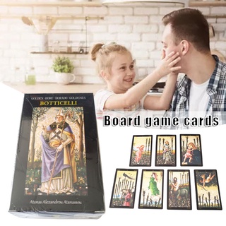 Golden Botticelli Tarot English Edition Paper Card Interesting Board Game for Parties Camping Gathering