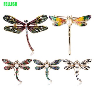 [Fellish] broches de libélula Vintage de cristal para dama, diseño de animales, diseño de joyas, regalo de 436 m