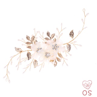 accesorios para el cabello imitación perlas cristal corona aleación tocado hoja flor diadema horquillas bandas de pelo para mujeres novia