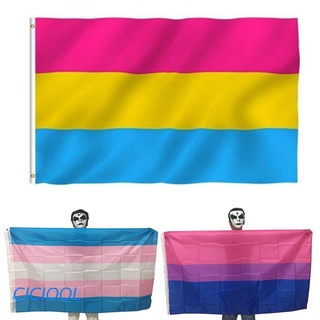 ciciool 90x150cm lesbiana gay pride desfile banner lgbt arco iris colorido rayas transgénero banderas decoración de fiesta con ojales de latón