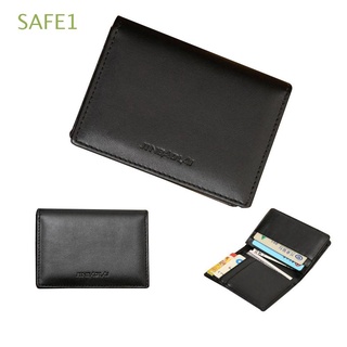 safe1 negro cartera de los hombres clip monedero nueva moda id tarjeta de crédito bifold cuero genuino