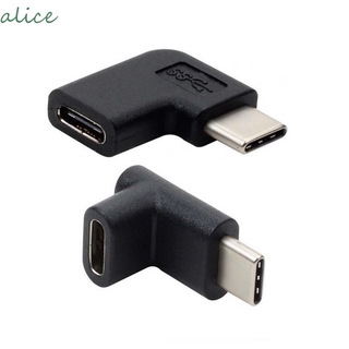 ALICE Portable Type C to USB-C Converter For Smart Phone Extension Connector USB C Male to Female Adapter 90 Degree Phone Accessories USB-C Adapter Plug Type C USB 3.1 Type C Connector