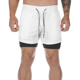 Pantalones cortos Camo para correr para hombre 2 en 1 de doble capa de secado rápido Gym/Shorts deportivos para correr/Shorts/Shorts para hombre (7)
