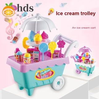19pcs set de helado carro carro de plástico pretender juego de alimentos postre juguete para niños niños