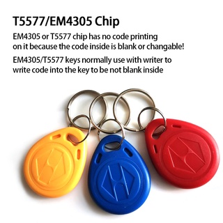 EM4305 T5577 125khz Copy Rewritable Writable Rewrite keyfobs RFID Tag Key Ring Card Proximity Token Badge Duplicate examen
