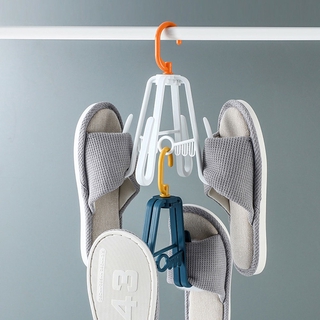 RETRO multiusos zapatos estante de secado de plástico Vertical colgar sandalias gancho nuevo a prueba de viento balcón al aire libre sol ropa titular/Multicolor (6)
