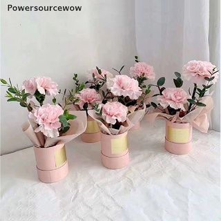 Powersourcewow cajas de papel redondas de flores tapa abrazo floristería cubo de flores caja de embalaje MY