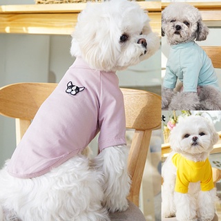 predowhen Dog Blouse Cartoon Animal Printing Two-legged Cotton Round Neck Pet T-Shirt Pullover for Summer