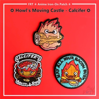 Howl's Moving Castle - Calcifer parche de hierro 1 pieza Miyazaki Hayao Anime DIY coser en hierro en insignias parches (1)