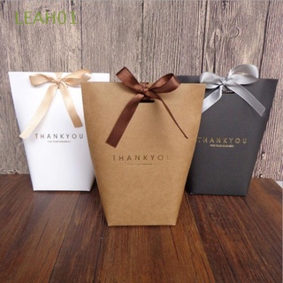 leah01 caja de caramelo negro de papel kraft suministros de regalo cajas de regalo galletas 5pcs boda dragee gracias gracias bolsas de regalo