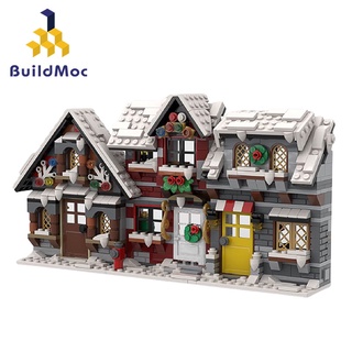 821pcs Compatible con Lego Winter House MOC navidad invierno modelo de construcción de partículas ensambladas bloque de construcción de juguete de los niños