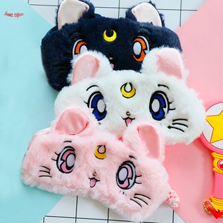 Sailor Moon Luna Cat Sleeping Eye Mask Cute Animal Sleeping Mask Soft Plush Blindfold Eye Cover Eyeshade