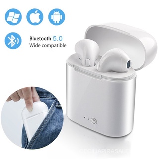 Auriculares i7s TWS inalámbricos por Bluetooth 5,0, Auriculares deportivos con micrófono para todos los teléfonos inteligentes iphone y Xiaomi, gran oferta xYlB