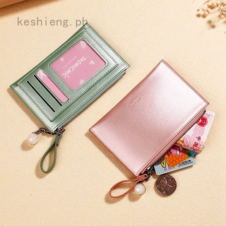 Keshieng nuevas mujeres láser holográfico carteras corto lindo bolso pequeño cartera de las mujeres plegable cartera