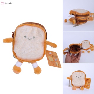 Cartoon Anime Toast Bread Plush Toy Children's Coin Purse Gift Coin Key Bag Doll Pendant