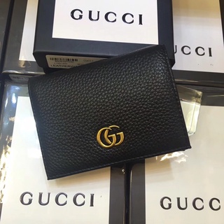 Carteira Gucci Masculina Feminina Bolsa De Couro Porta Cartões Zíper Short Wallet Two Fold Billfold Purse Poch Bag (1)