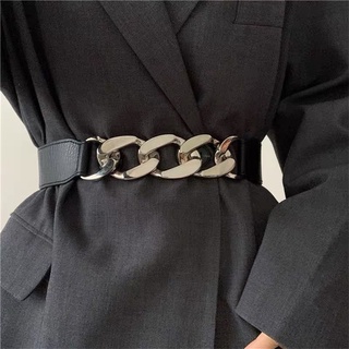 cinto de mujer con cadena de oro Cinturones elásticos de metal plateado para mujer Cinturones elásticos de alta calidad