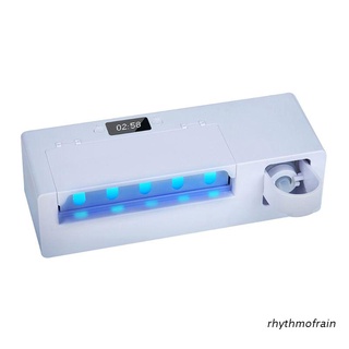 rhythmofrain uv luz ultravioleta cepillo de dientes automático dispensador de pasta de dientes esterilizador titular