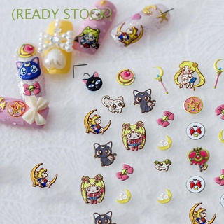 (READY STOCK) Niñas Decoraciones de uñas DIY Rosa Calcomanía de uñas Pegatinas de uñas Sailor Moon Sailor Moon Dibujos animados Ultrafino Lindo Estilo japonés Lazo Accesorios de manicura