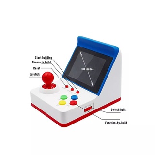 OUYOU Mini consola de videojuegos portátil Retro FC roja y blanca consola de juegos de doble mango (5)