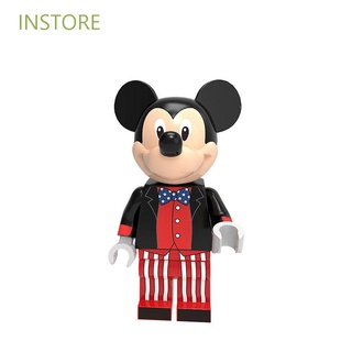 Instore pequeño modelo Anime de dibujos animados juguetes educativos ladrillos juguetes Mini bloques modelo muñecas montar modelo Mickey Mouse